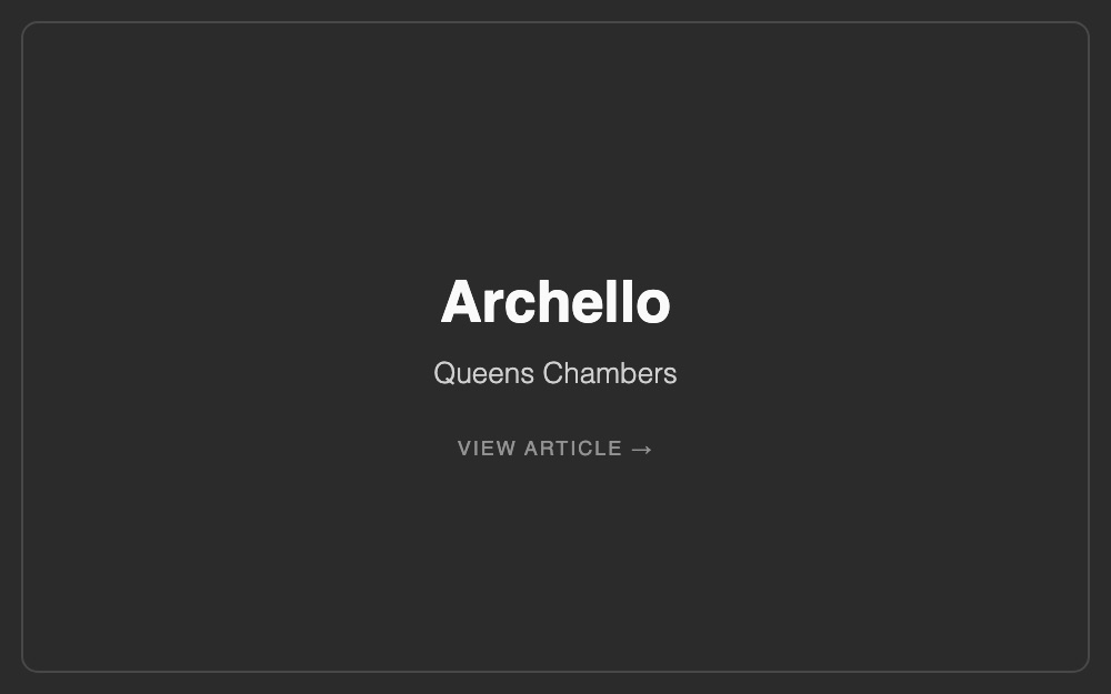 Archello feature on Queens Chambers